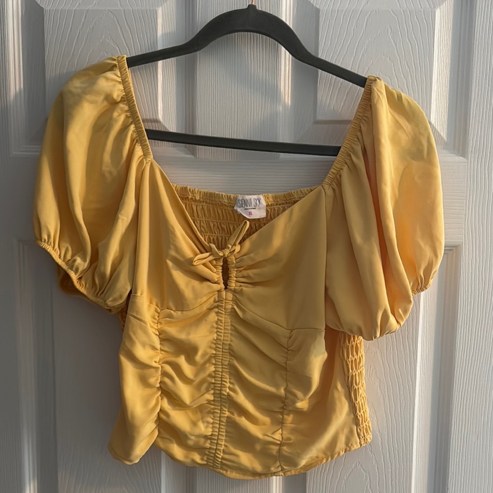 Yellow Puff Sleeve Top